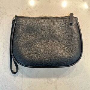 Black Leather Wristlet